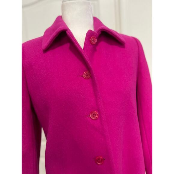 Vintage 90s y2k Levine Classics 2P Women Barbie core pink wool coat 1050 - Picture 5 of 8